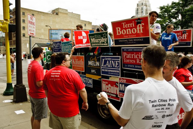 The DFL truck at Twin Cities Pride.